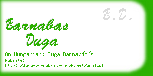 barnabas duga business card